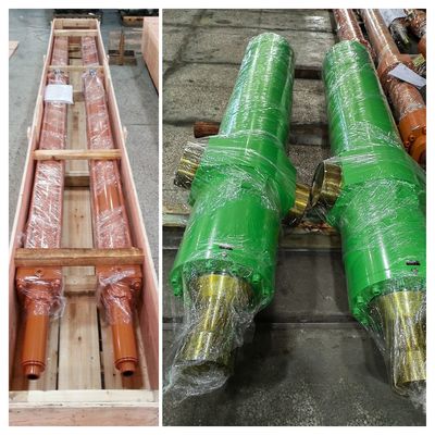 Pressão de ensaio de 32 MPa cilindros hidráulicos de 3 estágios pesados com diâmetro máximo de furo de 865 mm na fábrica de aço